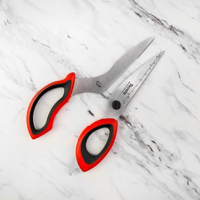 Tovolo Comfort Grip Kitchen Shears Candy Apple Red/Charcoal