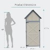 Outdoor Sheds Storage, 2.5x5.6FT Vertical Storage Sheds, Wooden Sheds with Metal Frame, Large Capacity Storage, Box for Backyard Garden Patio Lawn - 2 of 4