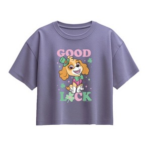Girls' - Paw Patrol - Good Luck Skye Short Sleeve Boxy Graphic T-Shirt - 1 of 3