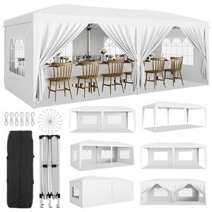 10x20 Heavy Duty Pop Up Canopy Tent with 6 Removable Sidewalls, Commercial Canopy Tents for Parties, Large Outdoor Canopies with 3 Adjustable Heights - 1 of 4
