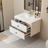FUFU&GAGA Modern Wall-Mounted Bathroom Vanity with Faucet - White and Drawers - 2 of 4