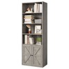 71" Bookcase, Industrial BookShelves with Doors, Farmhouse Bookcase with Storage Shelves, Home Storage Cabinet for Living Room, Bedroom, Office - 2 of 4