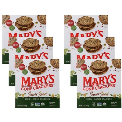 Mary's Gone Crackers Super Seed Basil & Garlic Crackers - Case of 6/5.5 oz
