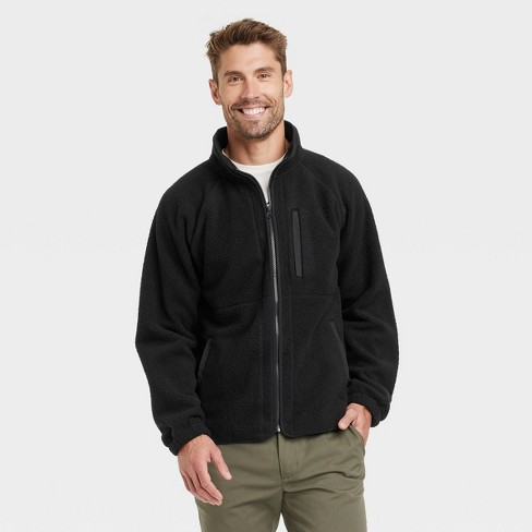 Men's High Pile Fleece Zip-Up Sweatshirt - Goodfellow & Co™ Black S