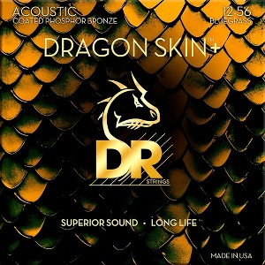 DR Strings Dragon Skin+ Coated Accurate Core Technology 6-String Phosphor Bronze Acoustic Guitar Strings 12 - 56 - 1 of 3