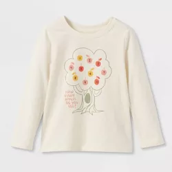 Toddler Girls' Apple Tree Long Sleeve Graphic T-Shirt - Cat & Jack™ Cream
