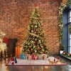 Prelit Christmas Tree, Pencil Christmas Tree w/Warm White Lights, Automatic Hinged Expansion,Foldable Metal Stand, PE & PVC Xmas Trees - 4 of 4