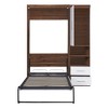 NicBex Twin Size Murphy Bed Morden Wall Bed Frame with Shelves, 2 Spacious Drawers and 1 Cabinet for Living Room, Brown - 4 of 4
