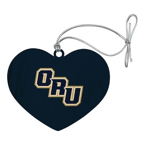 Oral Roberts University Primary Logo Heart Love Wood Christmas Tree Holiday Ornament - 1 of 3