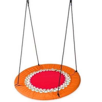 HearthSong Mega FunShine Platform Bungee Swing for Multiple Children With Soft Nylon Seat and Foam-Padded Steel Frame, 46" Diam., Holds Up To 300 lbs.