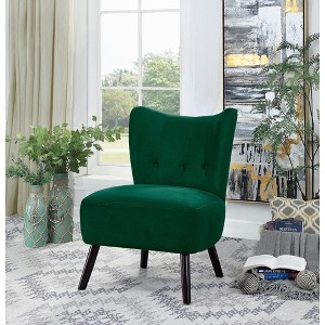 Sapphtopaz Accent Chair Unique Style Velvet Lounge Chair with  Button-Tufted Back Wood Legs Living Room Chair Comfy Chair - 1 of 4
