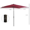 Sapphtopaz 9×7Ft Patio Umbrella Beach Umbrella LED Lighted Sun Shades with Crank and Tilt 8 Sturdy Ribs for Garden, Beach, Deck, Backyard - 2 of 4