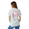 Hello Kitty Puff Print Character With Bow & Heart Women's Light Green Crew Neck Short Sleeve T-shirt - 3 of 4