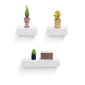 SEVOBAL Decorative Bookshelf Floating Shelves Wall Mounted Wood Shelves Hanging Shelf Decor Storage Book Shelf, Black, 17.72"*4.92"*1.97" - 1 of 4