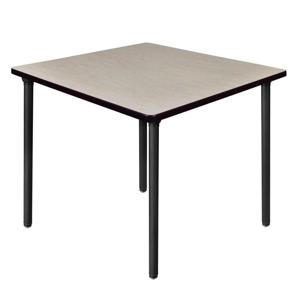 Photos - Dining Table 42" Medium Kee Square Breakroom Table with Folding Legs Maple/Black - Rege