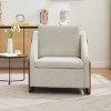 Modern Chenille Fabric Upholstered Side Chairs,Accent Lounge Chair With Wood Frame,Wooden Lounge Armrests Chair-Coolbibila - 2 of 4