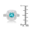 Slickblue Micro-Pave Aqua Vintage Ring for Women – Rhodium-Plated with Aqua and White Cubic Zirconia, Sizes 5-10 - image 4 of 4