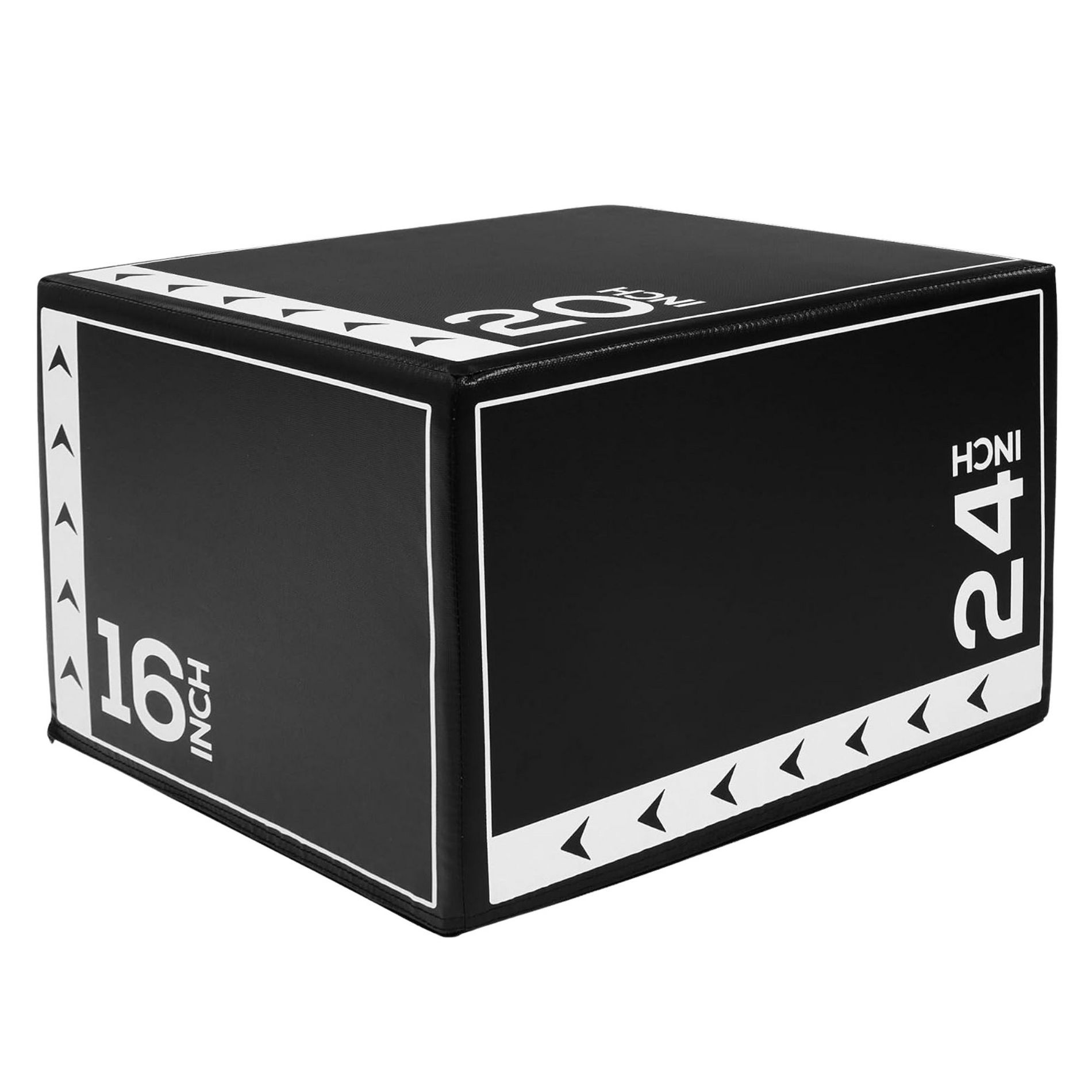 BalanceFrom 3 in 1 Fitness 20 x 24 x 30 Inches High Density Non Slip Foam Plyometric Box for Fit Jumping Exercise, 60 Pounds, Black