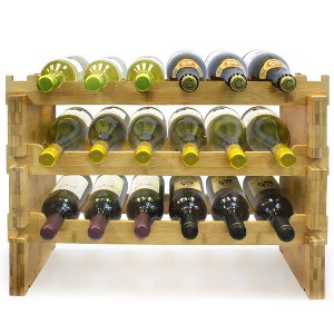 Sorbus bamboo style wine rack for home, cabinet or pantry - 1 of 4