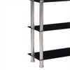 Better Home Products Jane Decorative Glass 4 Tier Shelves Bookcase Silver Chrome - 3 of 4