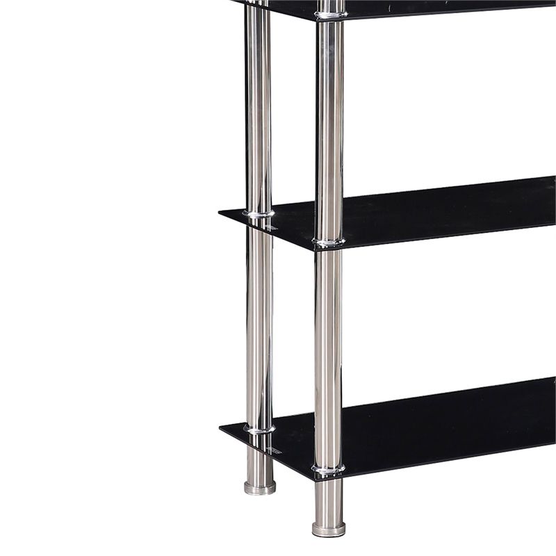 Better Home Products Jane Decorative Glass 4 Tier Shelves Bookcase Silver Chrome, 3 of 7