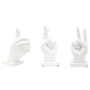 Adam & Friends Fingers Crossed, Peace Sign, Thumbs Up Sculpture | 3-Pack - 1 of 4