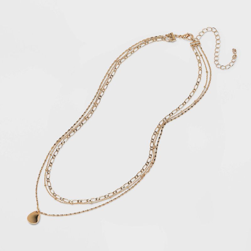 Smooth Drop Multi-Strand Pendant Necklace - A New Day&#8482; Gold, 4 of 6
