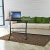 Syemin Desks Rolling Height Adjustable Side Table Lifting Computer Desk Overbed Bedside Table Overbed Table with Wheels, Black, 31.5"*15.8"*33.9" - 3 of 4