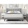 DOMETOUR Linen Tufted Platform Bed, Queen - Grey - 4 of 4