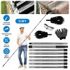 11.5FT Gutter Cleaning Brush W/ Telescoping Handle Rain Gutter Cleaner Extendable From The Ground with 2 Angled Brushes Anti-slip Gloves Goggles - 2 of 4