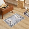 Boho Washable Rug Soft Oriental Printed Distressed Rug Vintage Floral Throw Carpet - 2 of 4