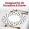 Smarty Had A Party White w/ Black Dots Round Blossom Plastic Wedding Set - 30 Sets - 2 of 4