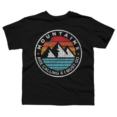 Boy's Design By Humans Mountains Are Calling, I Must Go By DragonTee T-Shirt