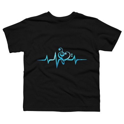 Boy's Design By Humans Music Clef Heart Beat Treble Base By BaoMinh T-Shirt