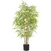 4FT Artificial Bamboo Tree with Natural Trunk - Realistic Fake Bamboo Plant for Indoor Home Decor - 2 of 4