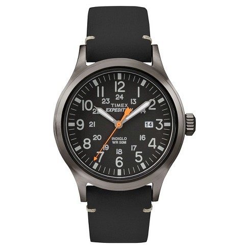 Men's Timex Expedition Scout Watch with Leather Strap - Gray/Black  TW4B01900JT