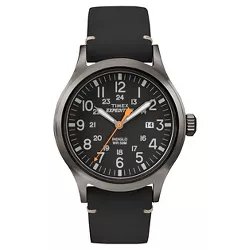 Men's Timex Expedition Scout Watch with Leather Strap - Gray/Black TW4B01900JT