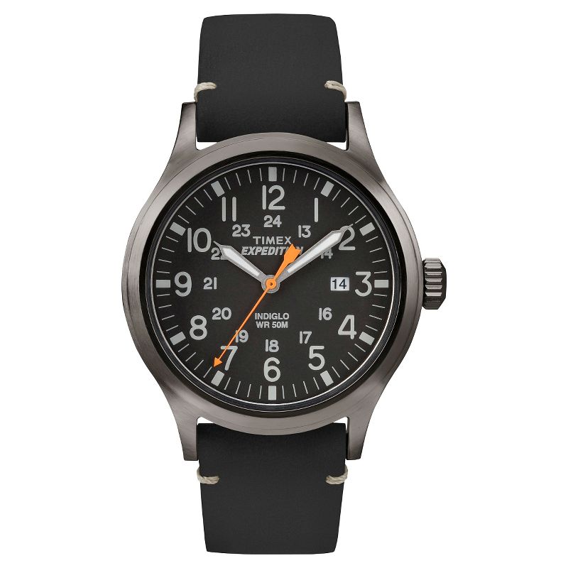 Men&#39;s Timex Expedition Scout Watch with Leather Strap - Gray/Black TW4B01900JT, 1 of 4