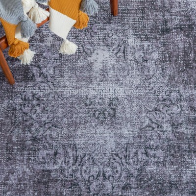 Tucson Donovan Black/Grey 8' x 10' Synthetic Washable Rug