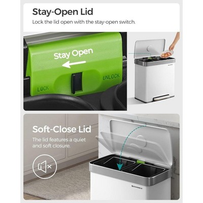 SONGMICS Kitchen Dual Compartment Garbage Can - Thumbnail 3