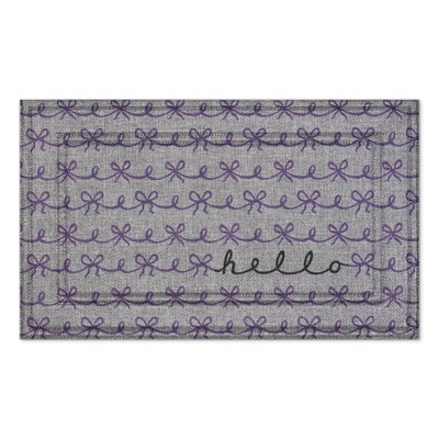 Apache Mills 1'6"x2'6" Premier Woven Ribbons Hello Doormat Pewter