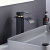 SUMERAIN 304 Stainless Steel Waterfall Vessel Sink Faucet Bathroom Sink Faucet, Black and Gold - 2 of 4