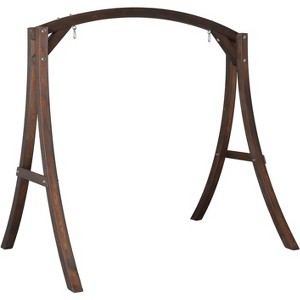 VINGLI Heavy Duty Wooden Swing Frame for Adults Kids, Strong A-Frame Porch Swing Bench Stand for Indoor & Outdoor, Supports Up to 1000 LBS - 1 of 4