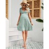 Clearlove Women's Chicken Heart Neck Short Sleeve Printed Comfortable Stylish Maternity Crop Dress - 4 of 4