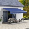 Sapphtopaz 13' x 8' Retractable Awning Manual Patio Awnings Sunshade Shelter UV & Water-Resistant with Manual Crank Handle - 3 of 4