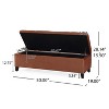 GDFStudio Wendover 50" Velvet/Fabric Tufted Pine Storage Ottoman with Birch Leg - 3 of 4