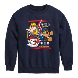 Boys' - Paw Patrol - Chase Rubble Marshall Hexagons Graphic Long Sleeve Fleece Sweatshirt - 1 of 4