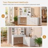 USIKEY Vanity Makeup Desk with LED Light Mirror & Power Outlet, 8 Drawers, & 6 Storage Shelves Dressing Table, Corner Vanity Desk - 3 of 4