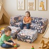 Hooseng Glow in The Dark Kids Modular Sofa, 3-in-1 Convertible Toddler Play Couch with Memory Foam & Floor Cushion for Playroom & Bedroom - 2 of 4