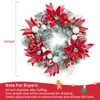 24 Inch Pre-Lit Christmas Wreath with Lights, Xmas Wreath with Christmas Decorations for Front Door - 2 of 4